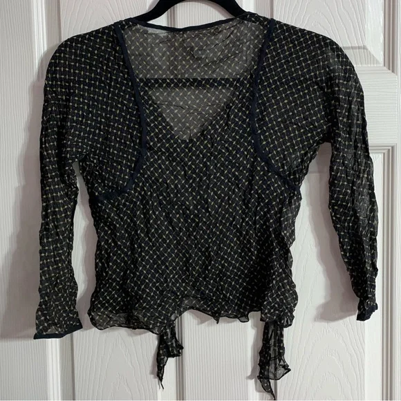 VTG Studio M 100% silk black/tan blouse, top with 3/4 sleeves - 0 - Picture 10 of 10